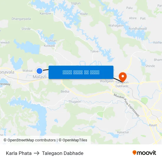 कर्ला फाटा to तालेगाव दाभाड़े map