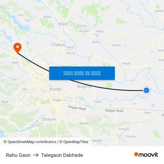 राहू गांव to तालेगाव दाभाड़े map