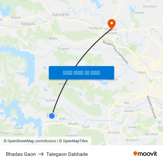 भडस गांव to तालेगाव दाभाड़े map