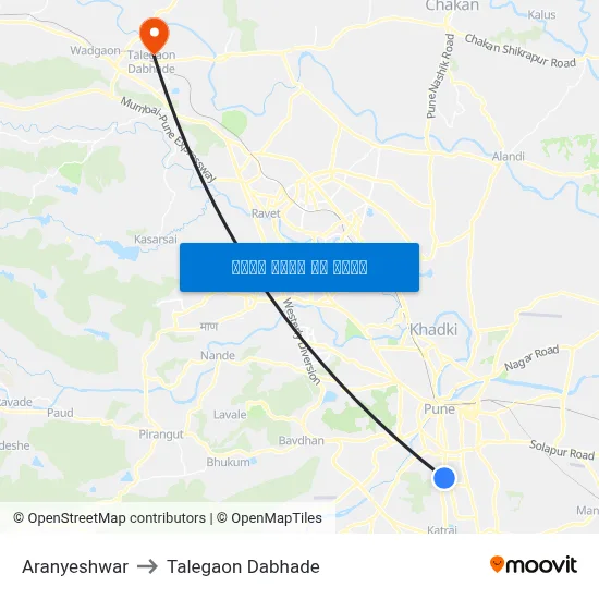 अरण्येश्वर to तालेगाव दाभाड़े map