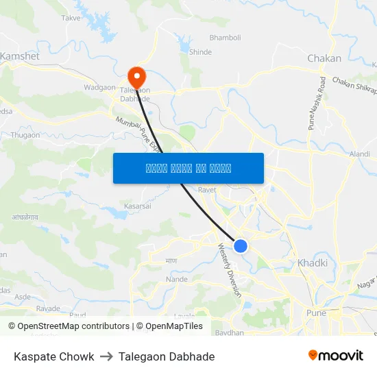 कस्पटे चौक to तालेगाव दाभाड़े map