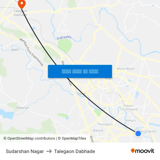 सुदर्शन नगर to तालेगाव दाभाड़े map