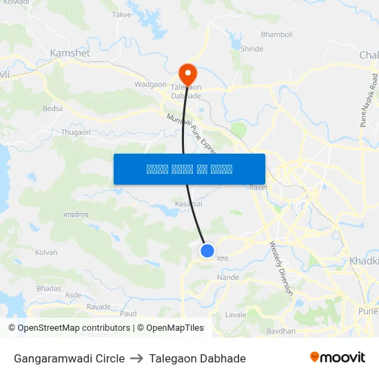 गंगारामवाडी सर्कल to तालेगाव दाभाड़े map