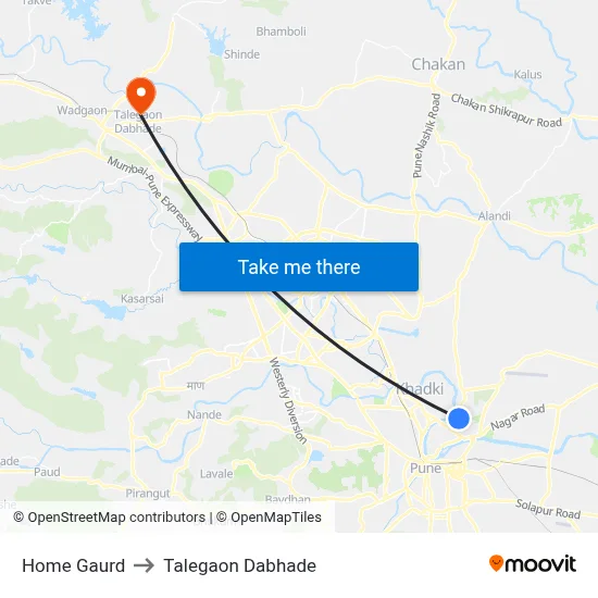 Home Gaurd to Talegaon Dabhade map