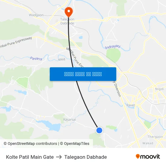 कोल्टे पाटिल मेन गेट to तालेगाव दाभाड़े map