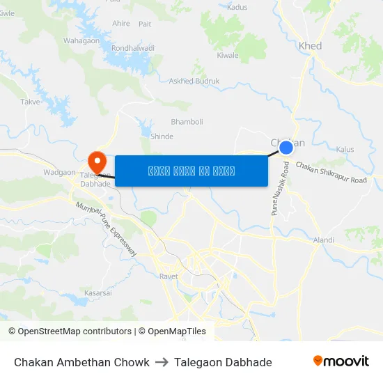 Chakan Ambethan Chowk to Talegaon Dabhade map