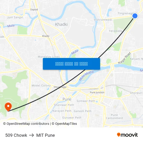 509 चौक to एमआईटी पुणे map