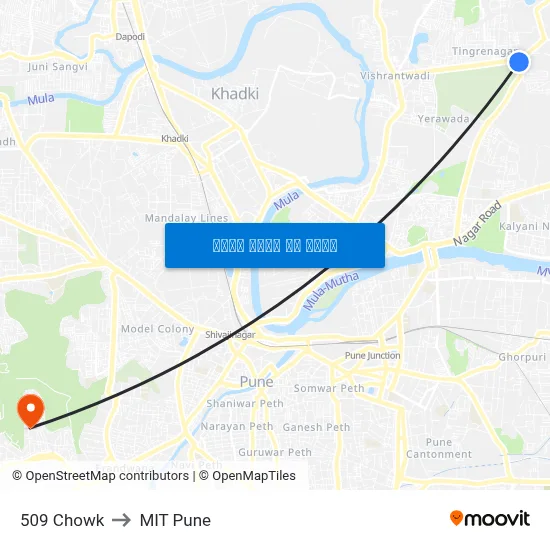 509 चौक to एमआईटी पुणे map