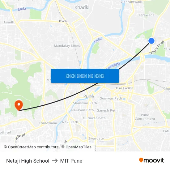 नेताजी हाई स्कूल to एमआईटी पुणे map