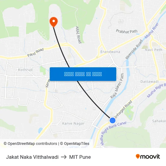 जकात नाका विठ्ठलवाड़ी to एमआईटी पुणे map