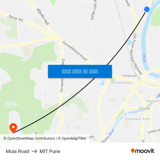 मुला रोड to एमआईटी पुणे map