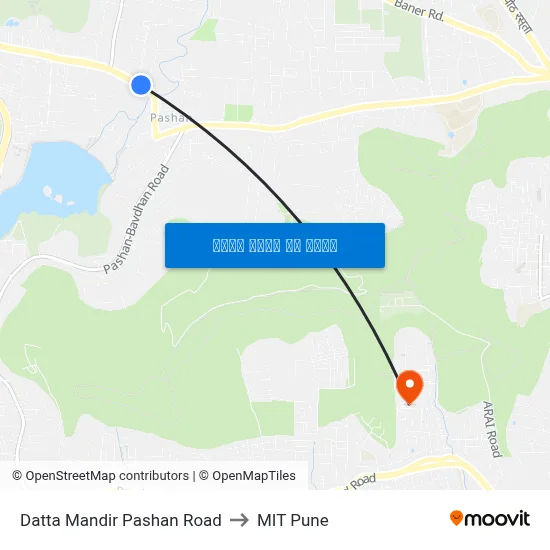 दत्त मंदिर पाषाण रोड to एमआईटी पुणे map