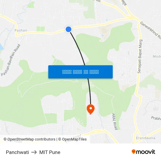 पंचवटी to एमआईटी पुणे map