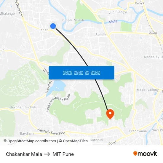 चकणकर माला to एमआईटी पुणे map