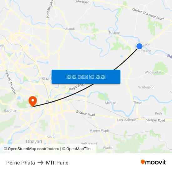 पेर्ने फाटा to एमआईटी पुणे map