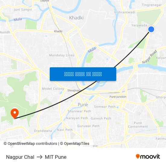 नागपुर चाल to एमआईटी पुणे map
