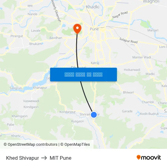 खेड शिवपुर to एमआईटी पुणे map