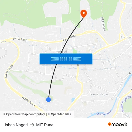 ईशान नगरी to एमआईटी पुणे map