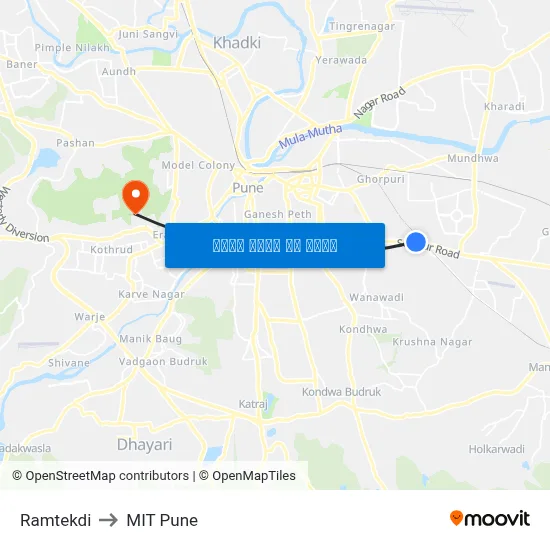 रामटेकडी to एमआईटी पुणे map