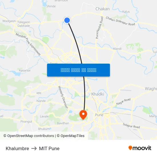 खालुंब्रे to एमआईटी पुणे map