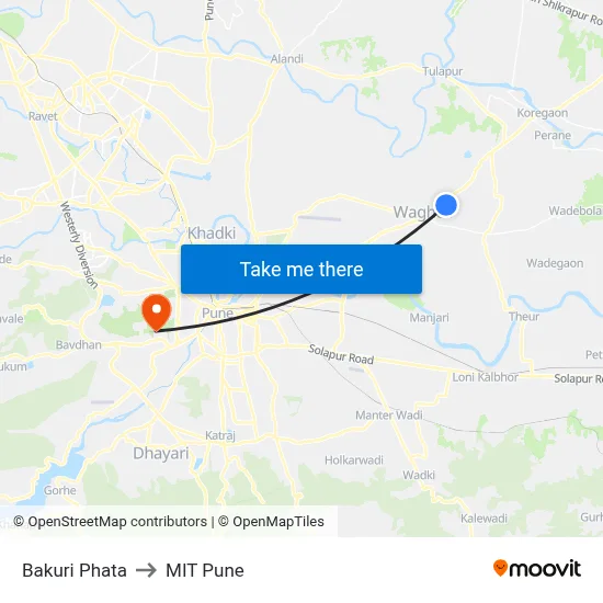 Bakuri Phata to MIT Pune map