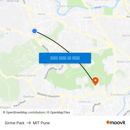 गिरमे पार्क to एमआईटी पुणे map