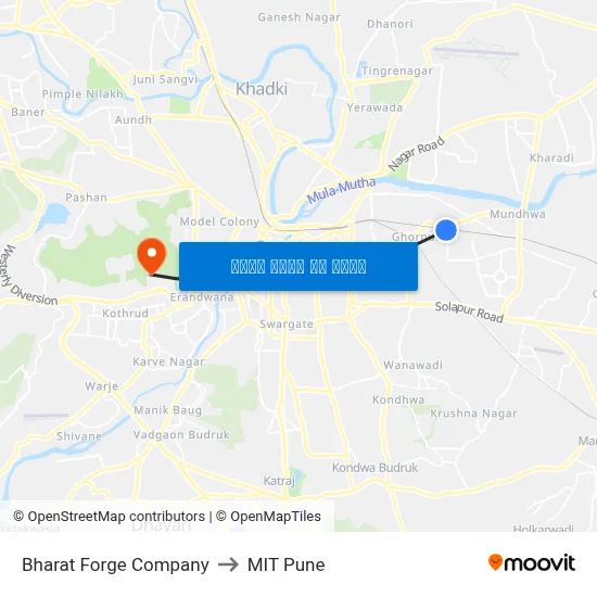 भारत फोर्ज कंपनी to एमआईटी पुणे map