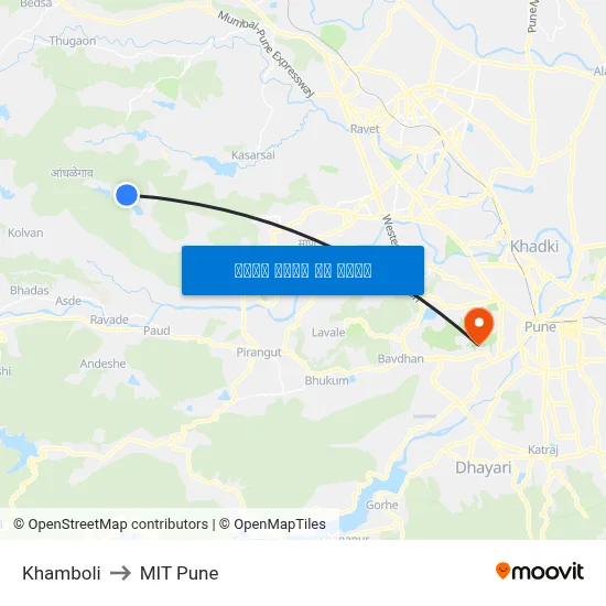 खांबोली to एमआईटी पुणे map