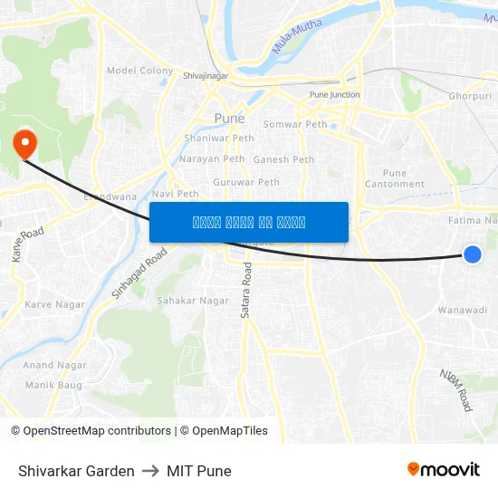 शिवरकर बगीचा to एमआईटी पुणे map