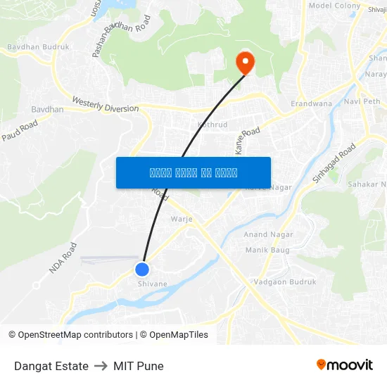 डांगट एस्टेट to एमआईटी पुणे map