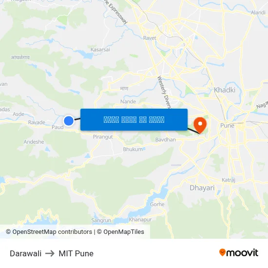 दरवली to एमआईटी पुणे map
