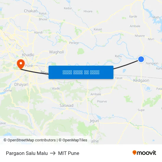 परगांव सालू मालू to एमआईटी पुणे map