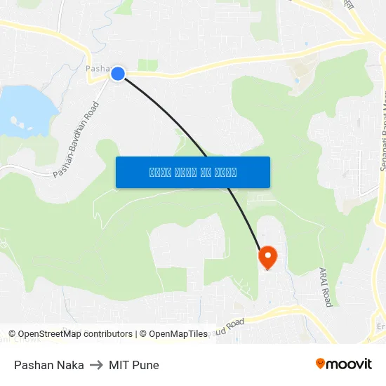 पाषाण नाका to एमआईटी पुणे map