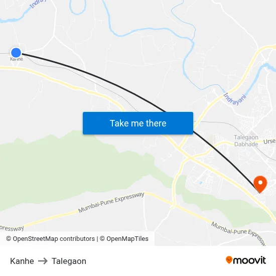 Kanhe to Talegaon map