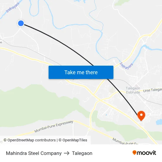 Mahindra Steel Company to Talegaon map