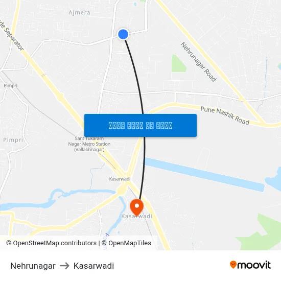 नेहरूनगर to कसारवाड़ी map