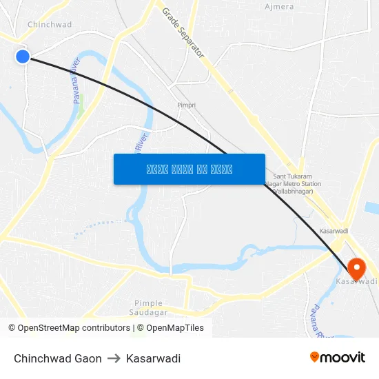 चिंचवड गाँव to कसारवाड़ी map