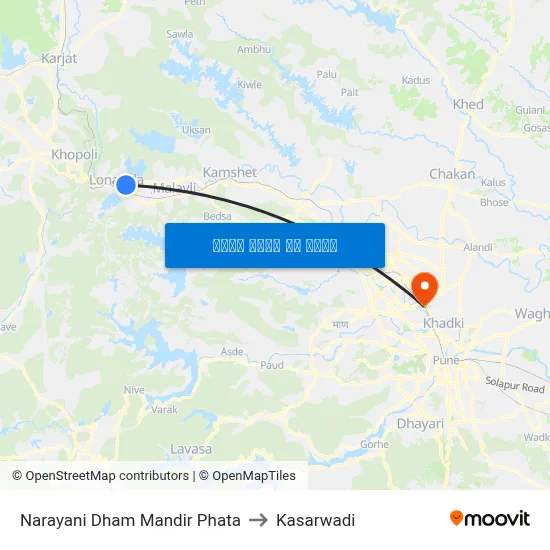 नारायणी धाम मंदिर फाटा to कसारवाड़ी map