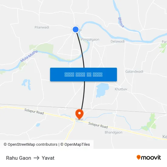 राहू गांव to यावत map