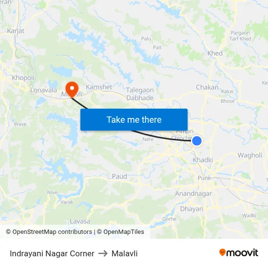 इंद्रायणी नगर कॉर्नर to मालवली map