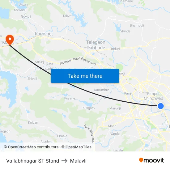 वल्लभनगर एसटी स्टैंड to मालवली map