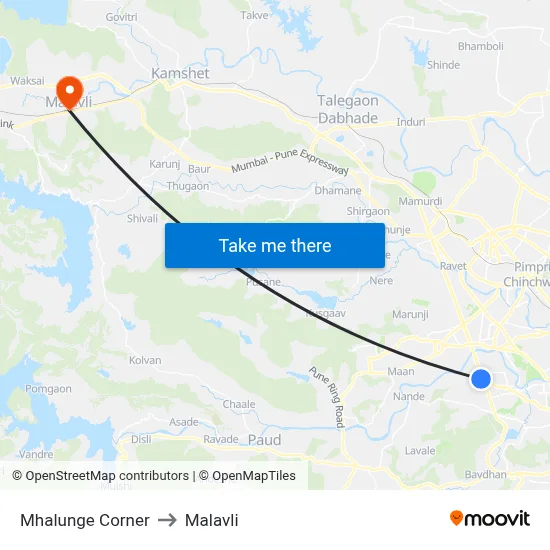 म्हालुंगे कॉर्नर to मालवली map