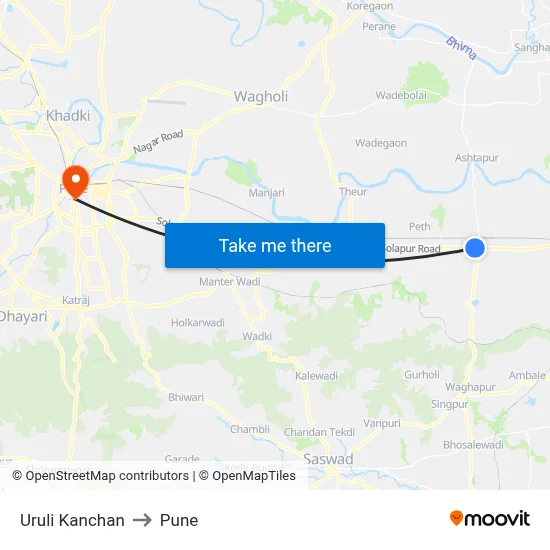 Uruli Kanchan to Pune map