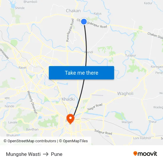 मुंगशे वस्ती to पुणे map