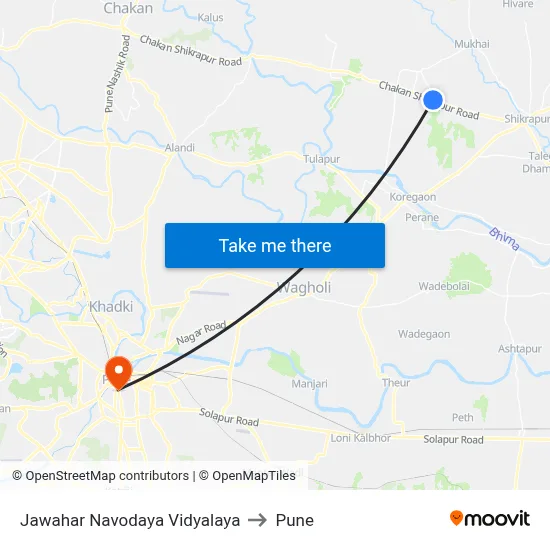 Jawahar Navodaya Vidyalaya to Pune map