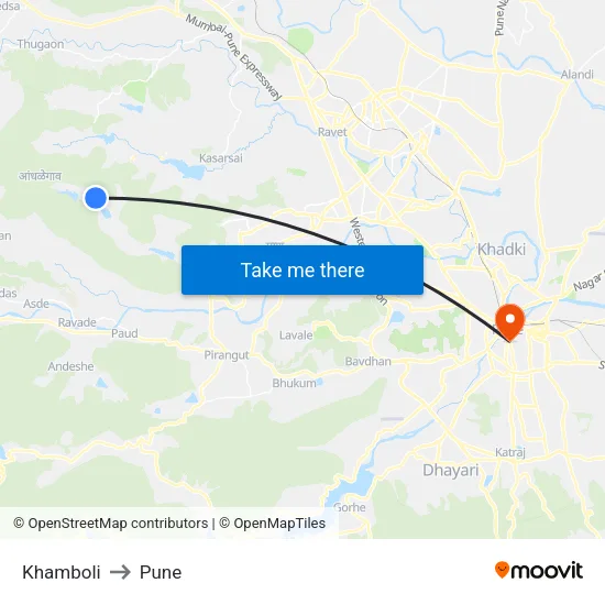Khamboli to Pune map