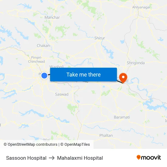 सासून अस्पताल to महालक्ष्मी अस्पताल map