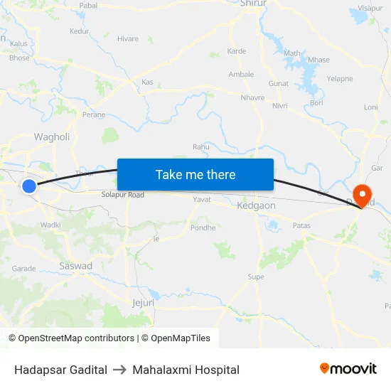 हडपसर गडीटाल to महालक्ष्मी अस्पताल map
