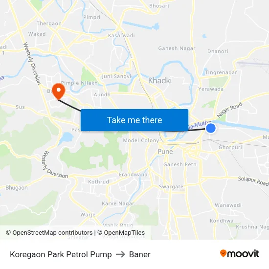 Madhur Milan Mangal Karyalaya to Baner map