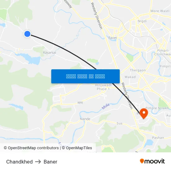 Chandkhed to Baner map